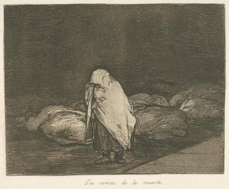 Art Print : 1863, Las Camas de la Muerte. - Vintage Wall Art