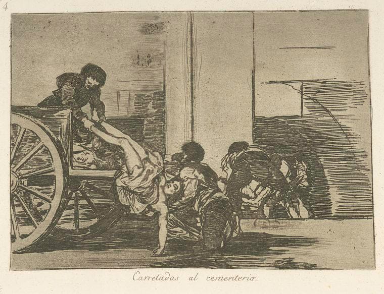Art Print : 1863, Carretadas al cementerio. - Vintage Wall Art
