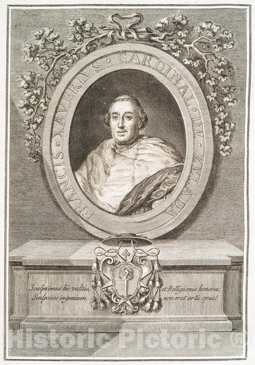 Art Print : 1772, Francisco Xaverio de Zelada. [Portrait] - Vintage Wall Art