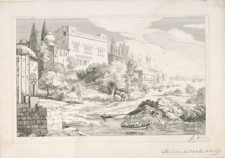 Art Print : 1857, [Une Ville indienne.] - Vintage Wall Art
