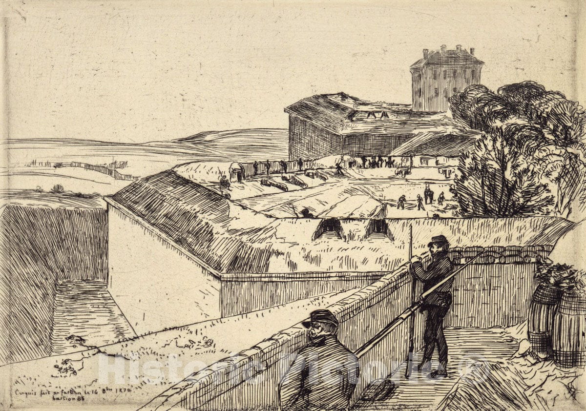 Art Print : 1870, Le Bastion 84. - Vintage Wall Art