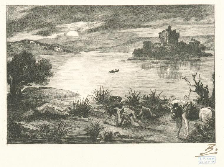 Art Print : 1871, [L'evasion du chAteau de Lochleven.] - Vintage Wall Art V2