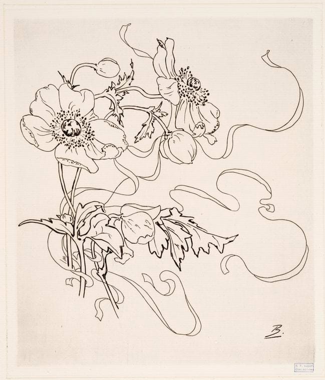 Art Print : 1866, [Assiette] (Anemone). - Vintage Wall Art