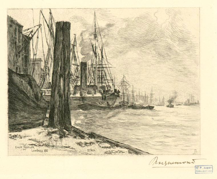 Art Print : 1886, [La Tamise A Londres, d'apres Vernier.] - Vintage Wall Art