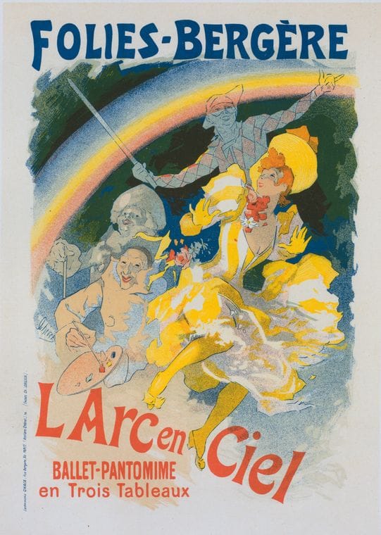 Art Print : Affiche Pour 'l'Arc-en-Ciel', Ballet Pantomime represente aux Folies-Bergere, 1896 - Vintage Wall Art