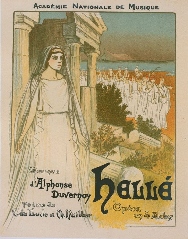 Art Print : Affiche Pour l'Opera 'Helle', represente au Theatre National de l'Opera, 1896 - Vintage Wall Art
