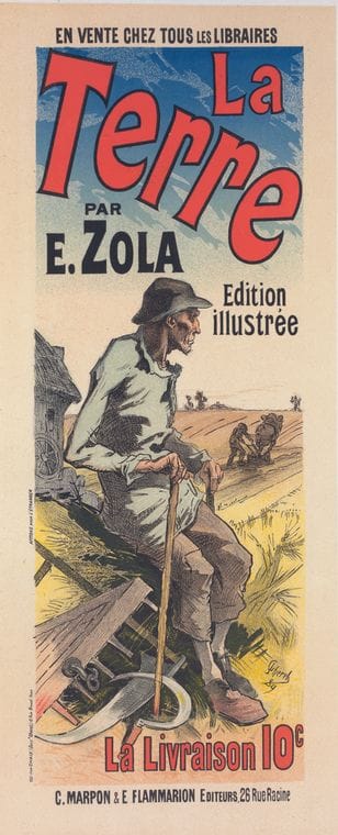 Art Print : Affiche Pour le Roman de M. AMile Zola, la Terre', 1897 - Vintage Wall Art