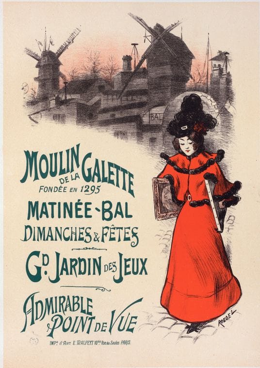 Art Print : Affichepour le 'Moulin de la Galette', 1897 - Vintage Wall Art