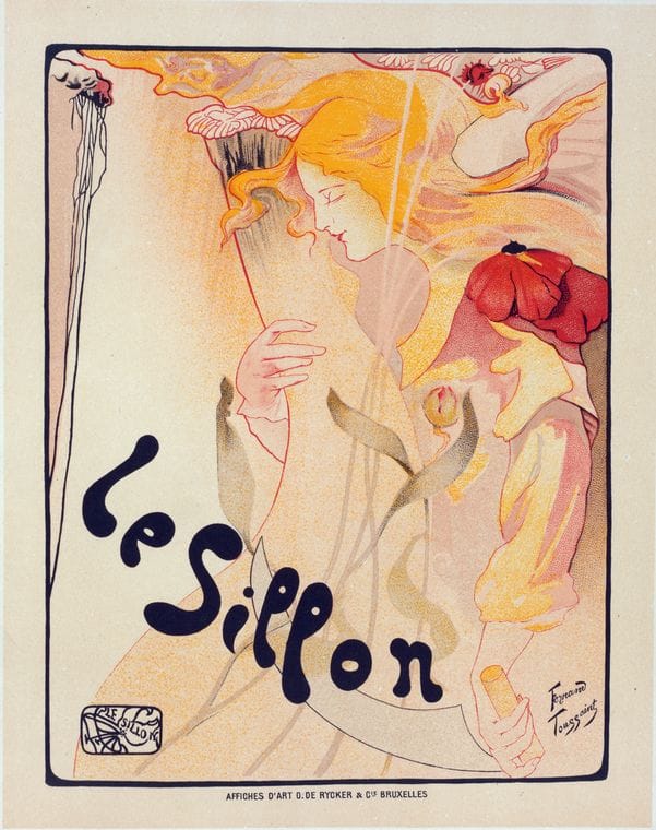 Art Print : Affiche belge Pour le Cercle de Peinture, le Sillon', 1897 - Vintage Wall Art