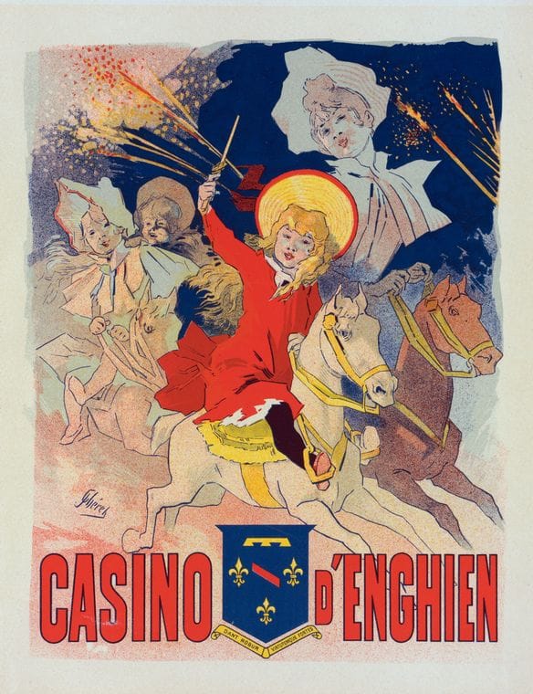 Art Print : Affiche Pour le 'Casino d'Enghien', 1898 - Vintage Wall Art