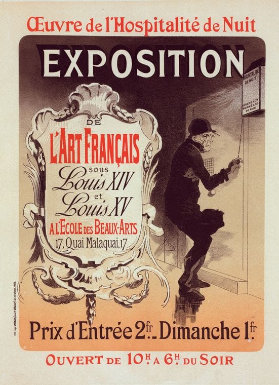 Art Print : Affiche Pour 'l'oeuvre de l'Hospitalite de Nuit', 1896-1900 - Vintage Wall Art