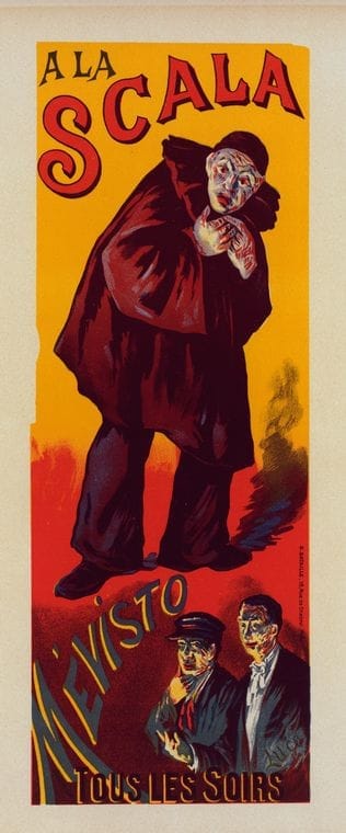 Art Print : Affiche Pour les representations de 'Mevisto' a la Scala, 1898 - Vintage Wall Art