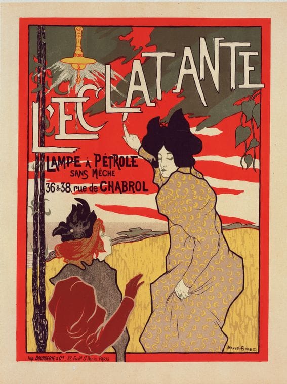 Art Print : Affiche Pour la Lampe a Petrole 'l'Aclatante', 1898 - Vintage Wall Art