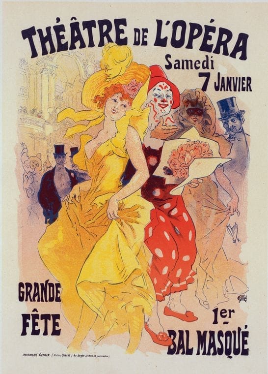 Art Print : Affiche Pour les 'Bals de l'Opera en 1899', 1899 - Vintage Wall Art
