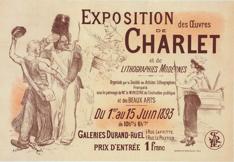 Art Print : Affiche Pour l' 'Exposition Charlet', 1900 - Vintage Wall Art