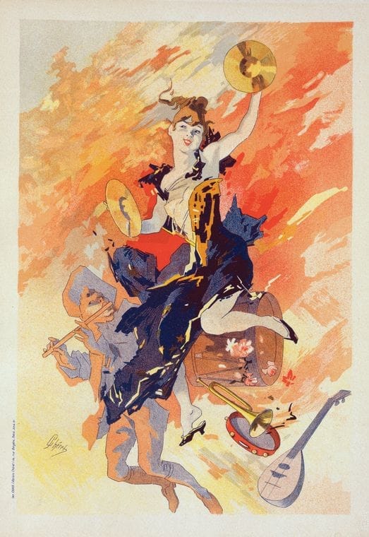 Art Print : Deuxieme panneau sans texte : 'La Musique', 1900 - Vintage Wall Art