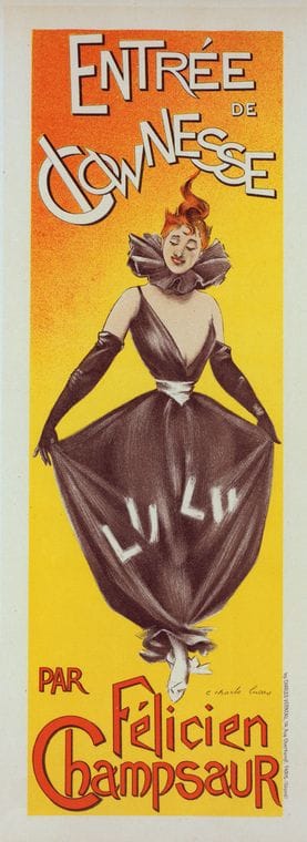 Art Print : Affiche Pour une 'Entree de Clownesse', par Felicien Champsaur, 1900 - Vintage Wall Art