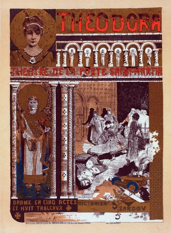 Art Print : Affiche Pour le Theatre de la Porte-Saint-Martin, Theodora', 1900 - Vintage Wall Art