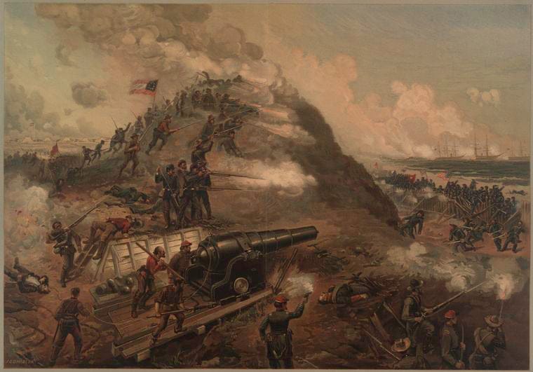 Art Print : Capturing of Fort Fisher, Vintage Wall Art