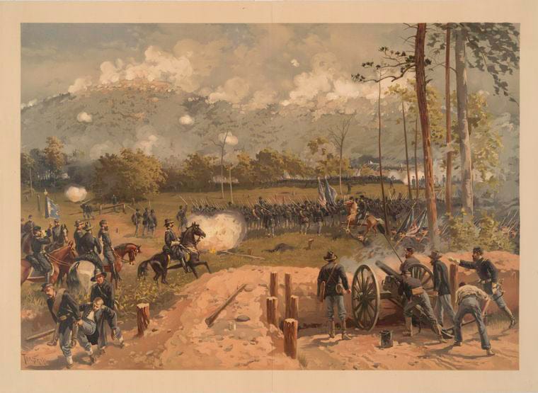 Art Print : Battle of Kenesaw Mountain, Vintage Wall Art
