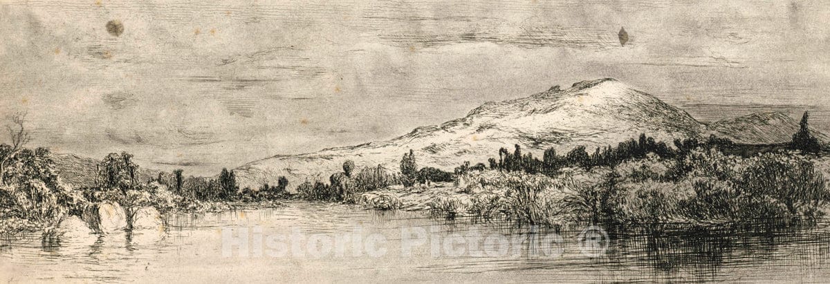 Art Print : [Les bords de la Durance.] - Vintage Wall Art