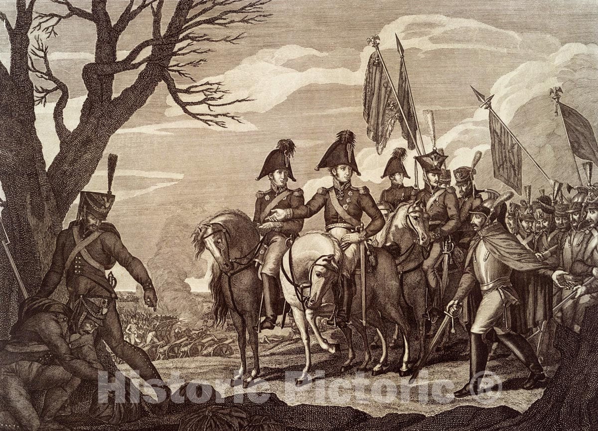 Art Print : 1883, Razbitie marshala Neia pri g. Krasnom 6 Noiabria 1812 goda - Vintage Wall Art