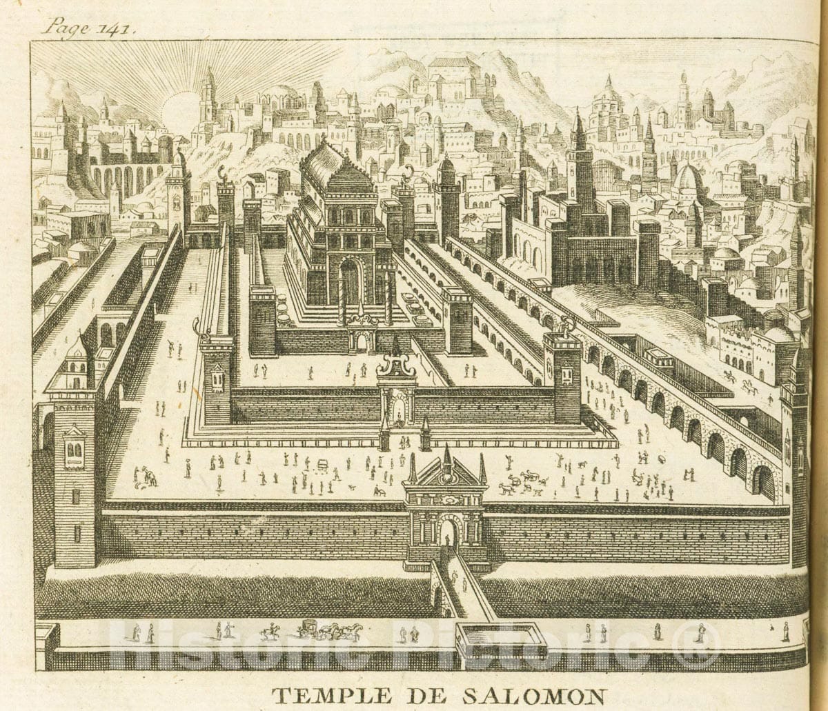 Art Print : 1784, Temple de Salomon. - Vintage Wall Art V1