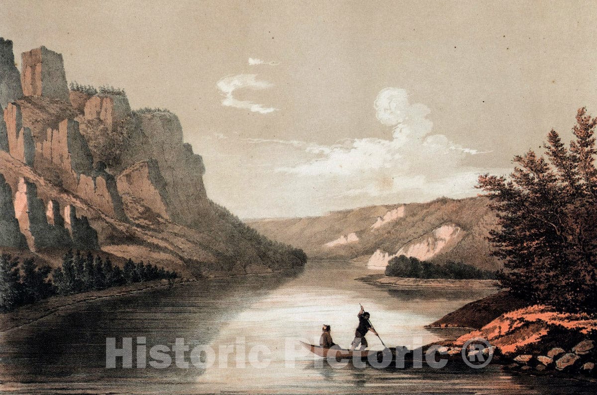 Art Print : 1856, Vid na reke Lene bliz goroda Kirenska. - Vintage Wall Art V1