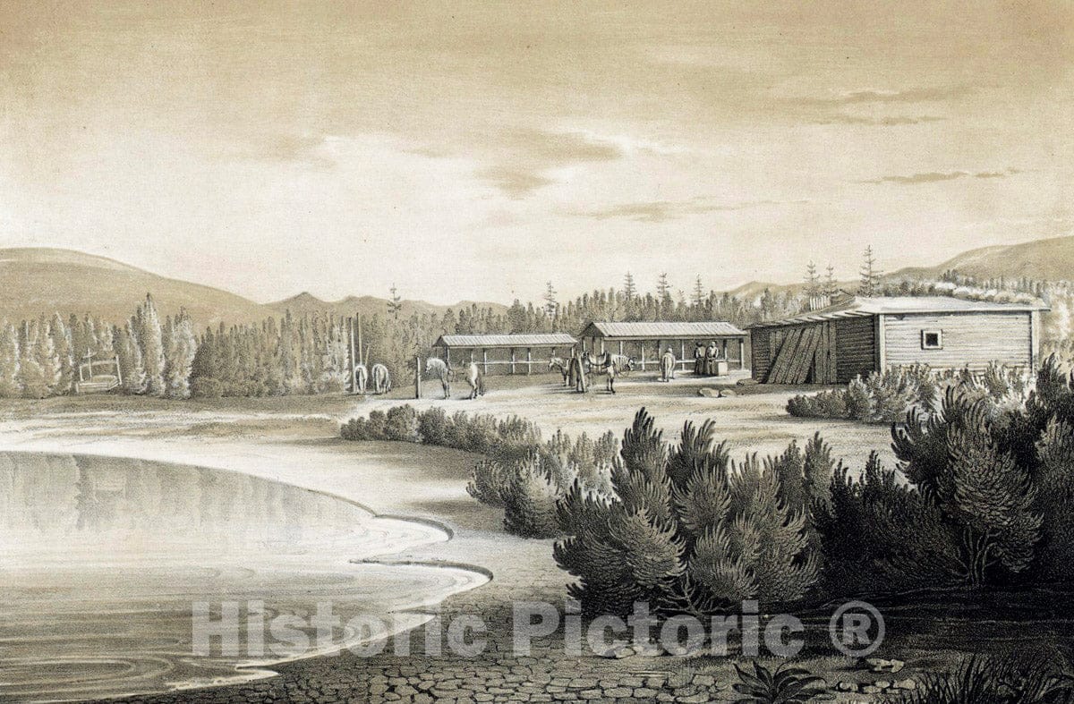 Art Print : 1856, Letniaia stantsiia po Okhotskomu traktu. - Vintage Wall Art