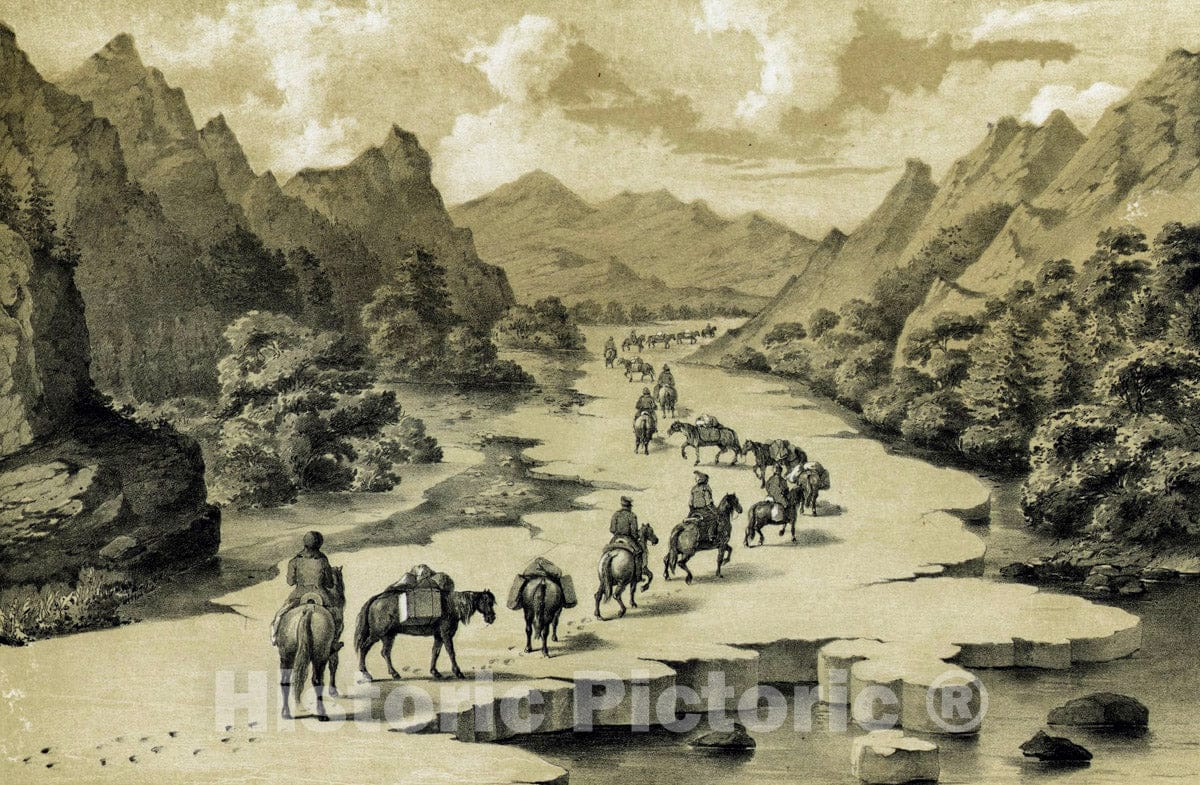 Art Print : 1856, Pereezd po naledi po traktu v Okhotsk. - Vintage Wall Art