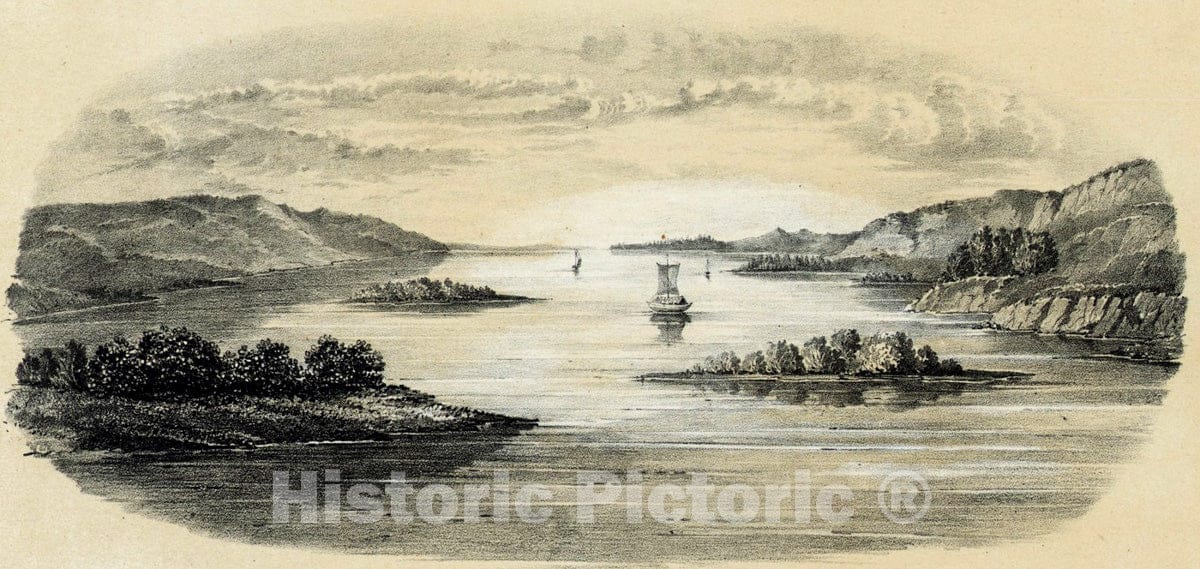 Art Print : 1856, Vid na reke Lene mezhdu Iakutskom i Olekminskom. - Vintage Wall Art