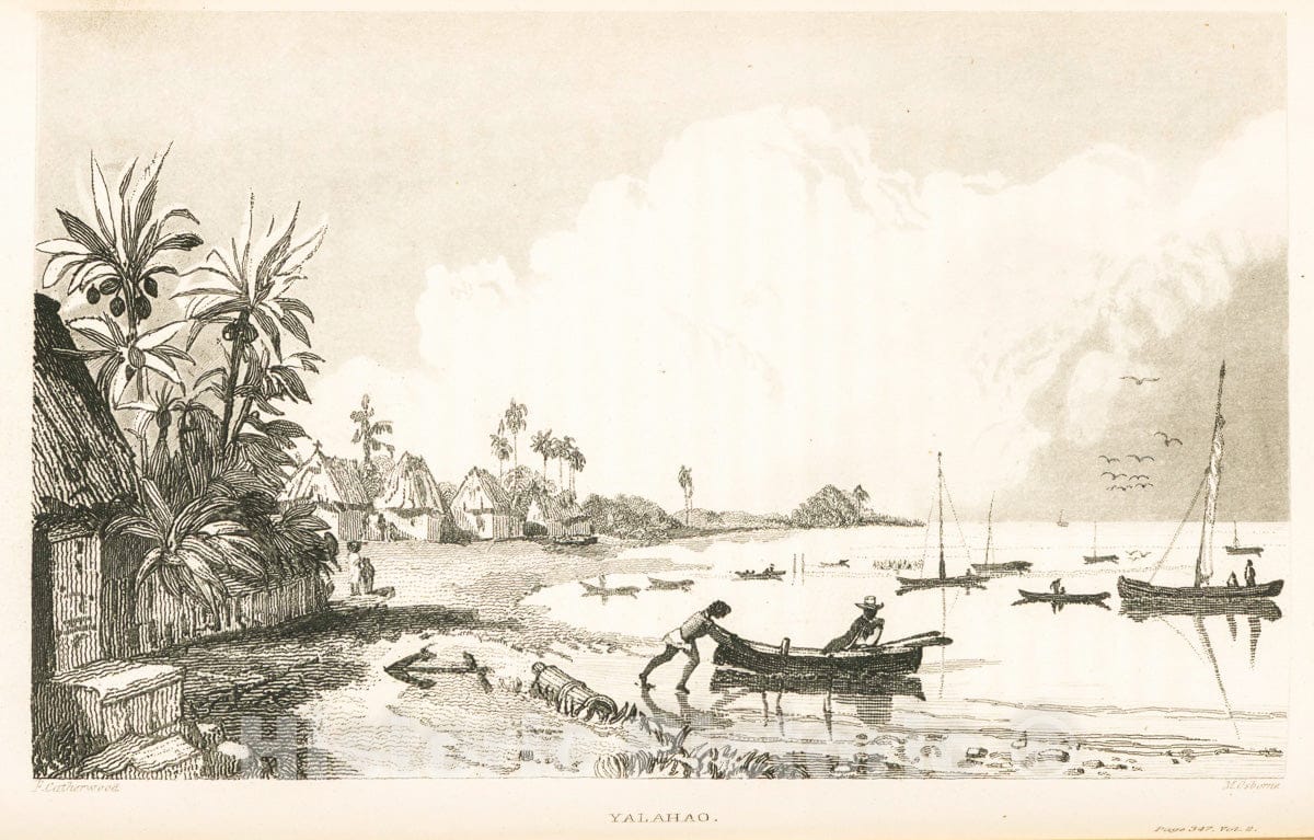 Art Print : 1843, Village of Yalahao. - Vintage Wall Art