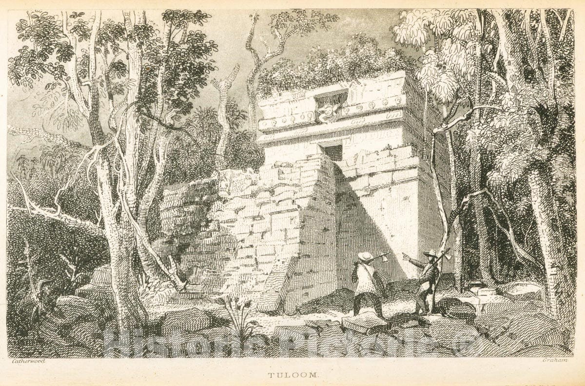 Art Print : 1843, [an Isolated Edifice at Tuloom.] - Vintage Wall Art