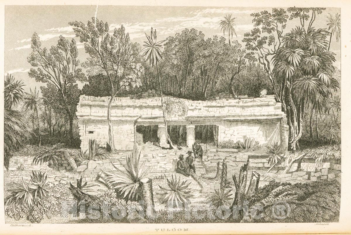 Art Print : 1843, Tuloom - [Rear View of The Abandoned Building.] - Vintage Wall Art