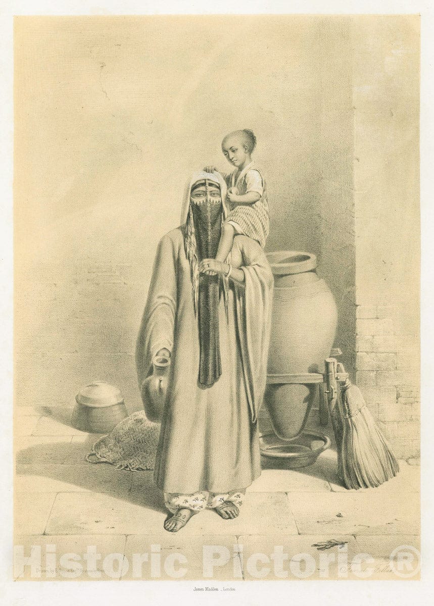 Art Print : 1851, Female Fellah - Vintage Wall Art
