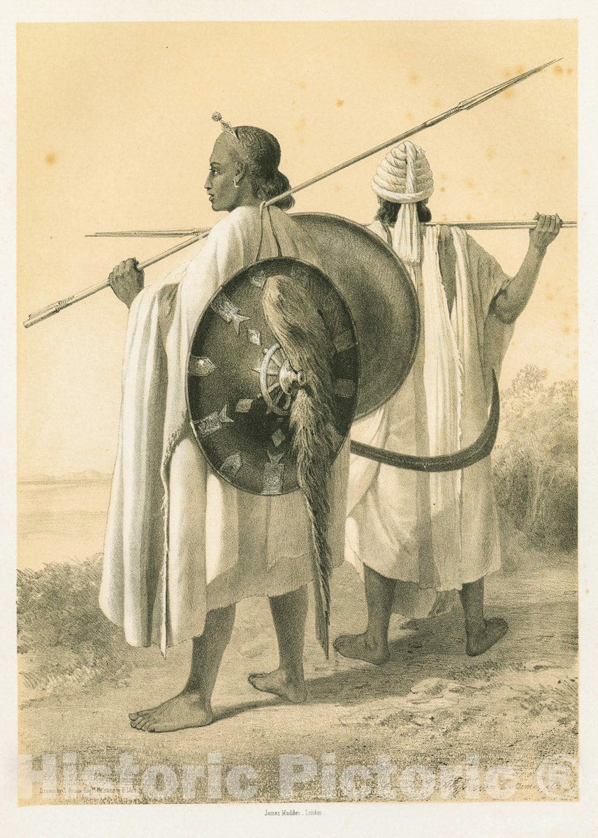 Art Print : 1851, Abyssinian Costumes, etc. - Vintage Wall Art