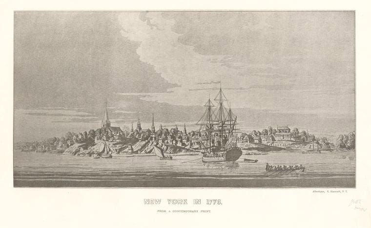 Art Print : 1885, New York in 1776. - Vintage Wall Art