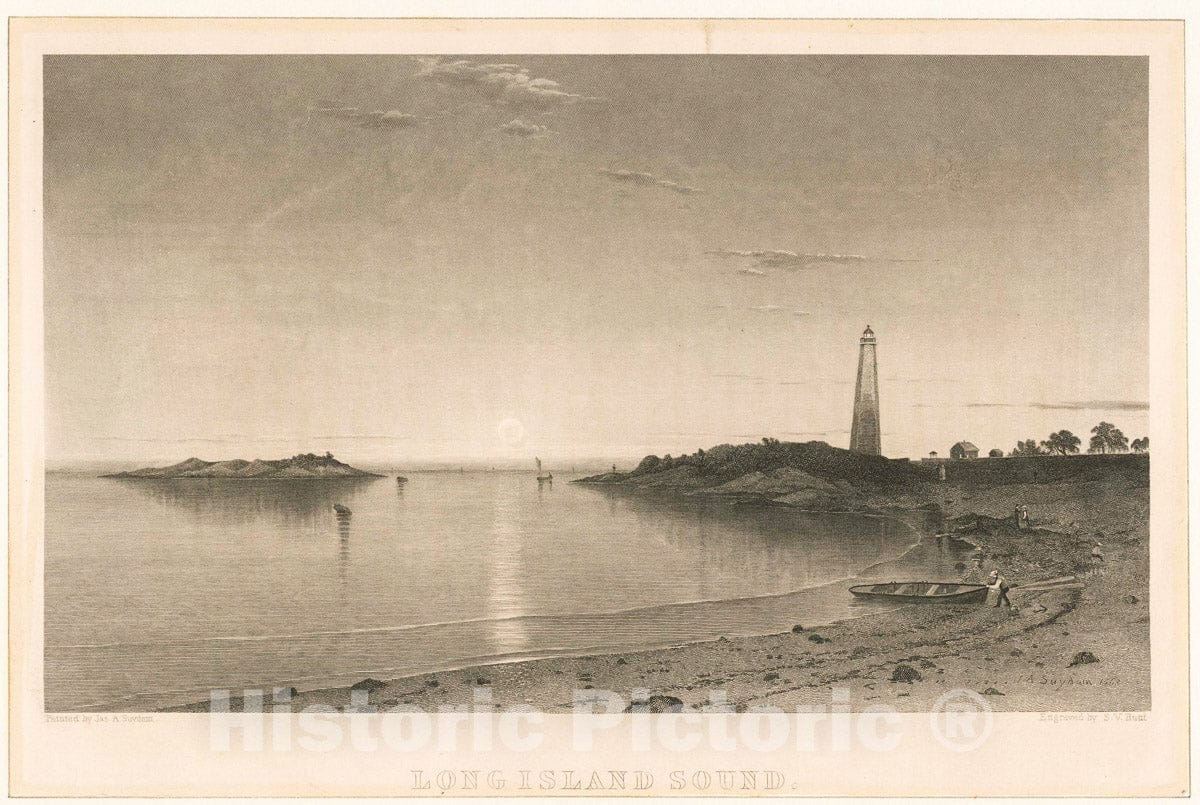 Art Print : 1865, Long Island Sound. - Vintage Wall Art