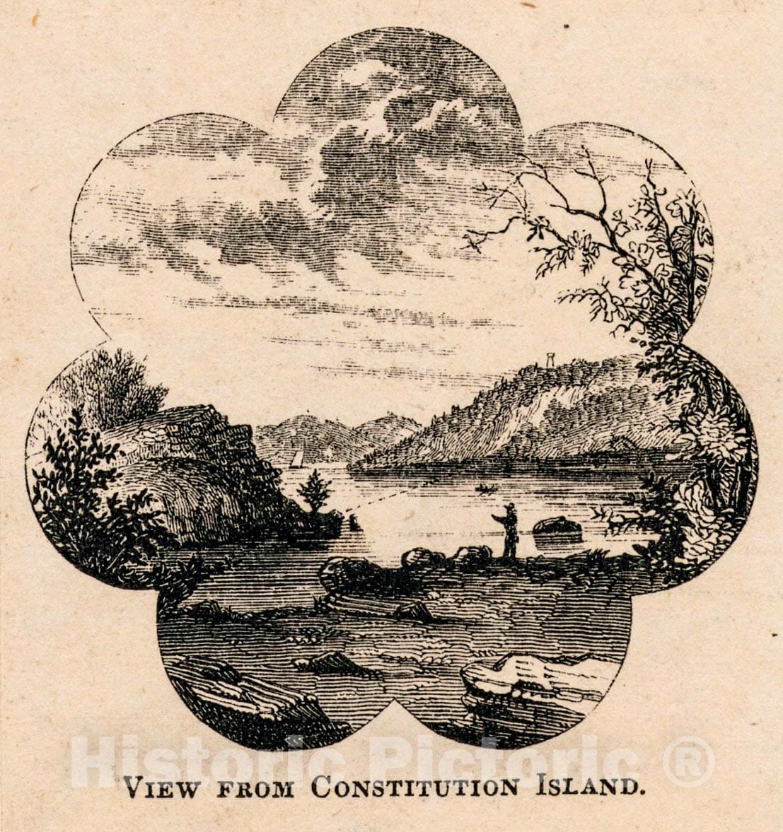 Art Print : View from Constitution Island. - Vintage Wall Art