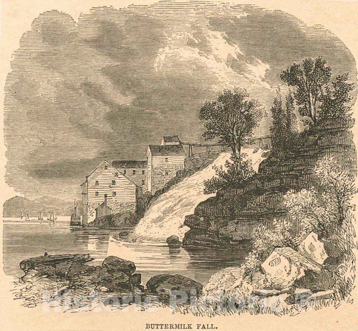 Art Print : 1870, Buttermilk Fall. - Vintage Wall Art