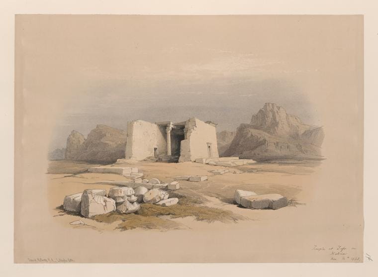 Art Print : Temple of Tafa, in Nubia. Nov. 16th, 1838, 1787 - Vintage Wall Art
