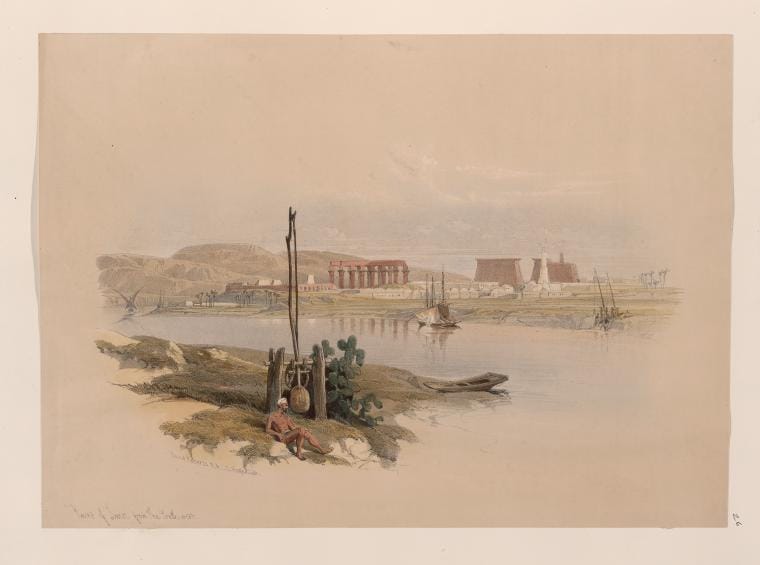 Art Print : Ruins of Luxor, from The South-west, 1787 - Vintage Wall Art