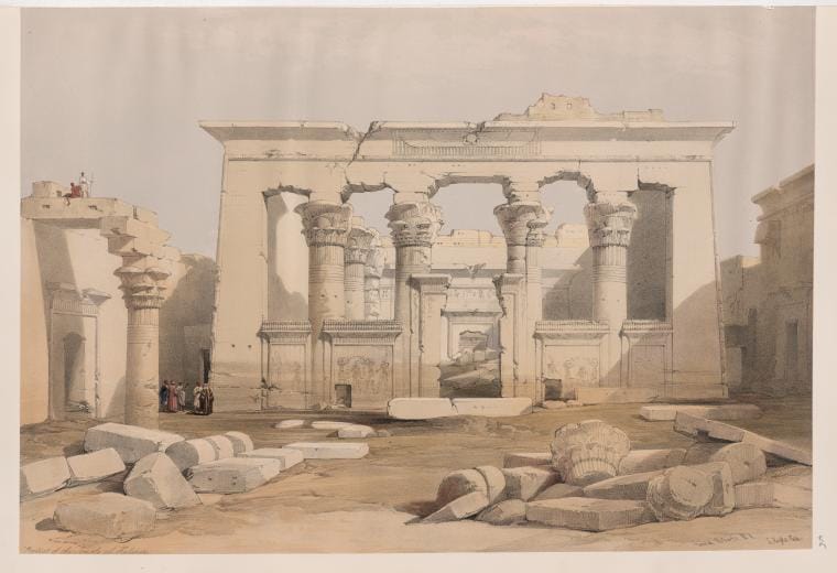 Art Print : Portico of The Temple of Kalabshi [Kalabishah], 1787 - Vintage Wall Art