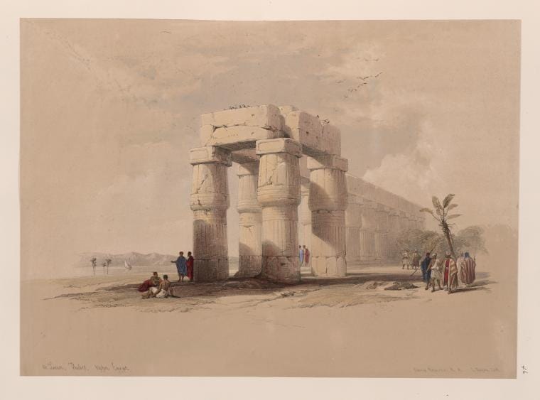 Art Print : at Luxor, Thebes. Upper Egypt, 1787 - Vintage Wall Art