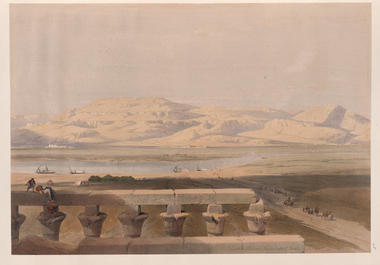 Art Print : Libyan Chain of Mountains, from The Temple of Luxor, 1787 - Vintage Wall Art