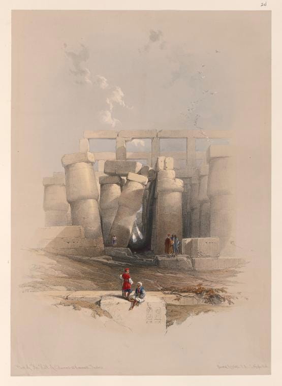 Art Print : Part of The Hall of Columns at Karnak, Thebes, 1787 - Vintage Wall Art