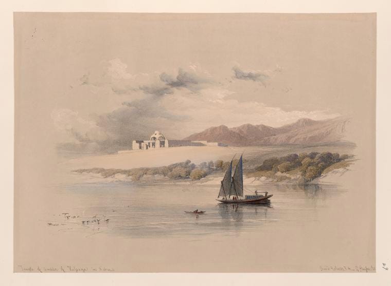 Art Print : Temple of Amada of Hassaya in Nubia, 1787 - Vintage Wall Art