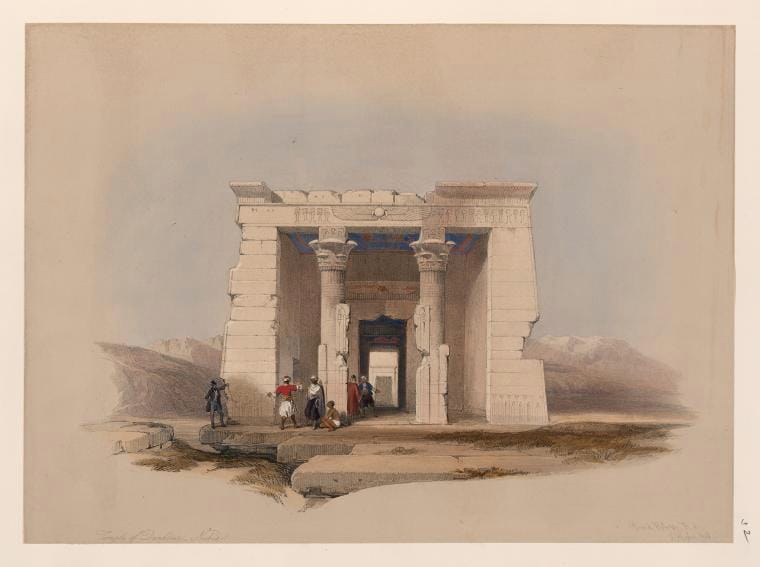 Art Print : Temple of Dandour [Dendur], Nubia, 1787 - Vintage Wall Art