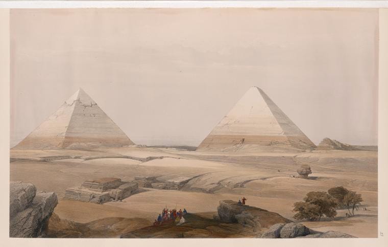 Art Print : Pyramids of Geezeh [Giza], 1787 - Vintage Wall Art