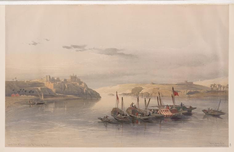 Art Print : General View of Esouan [sic] and The Island of Elephantine, 1787 - Vintage Wall Art